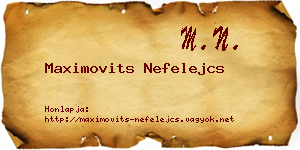 Maximovits Nefelejcs névjegykártya